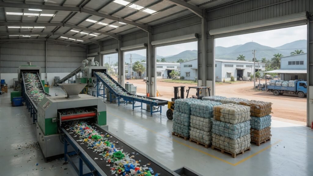 nhà máy DPEC Ninh Bình 2026, dây chuyền tái chế nhựa trong KCN